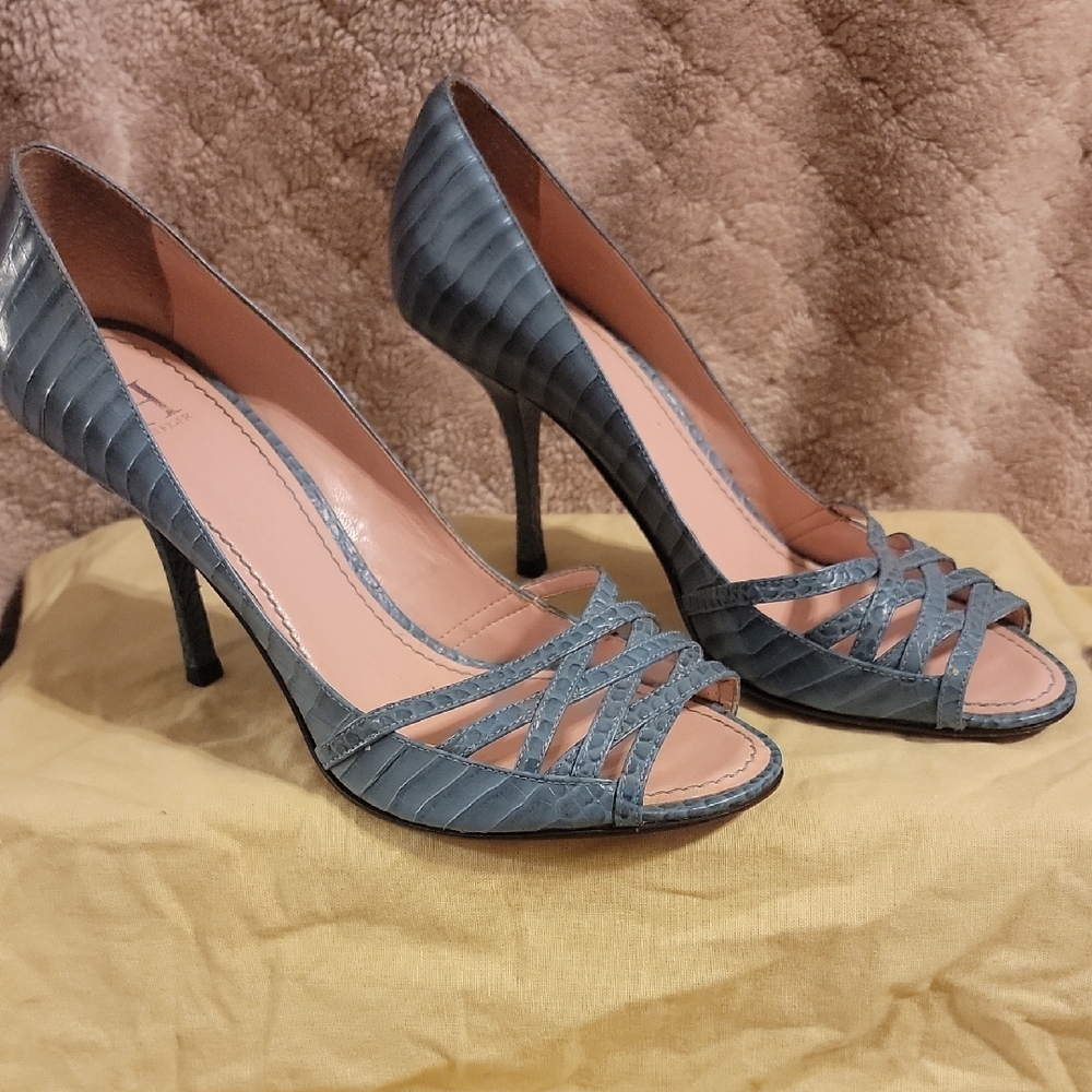 Hilfiger Blue Stiletto Heels with Lattice Design